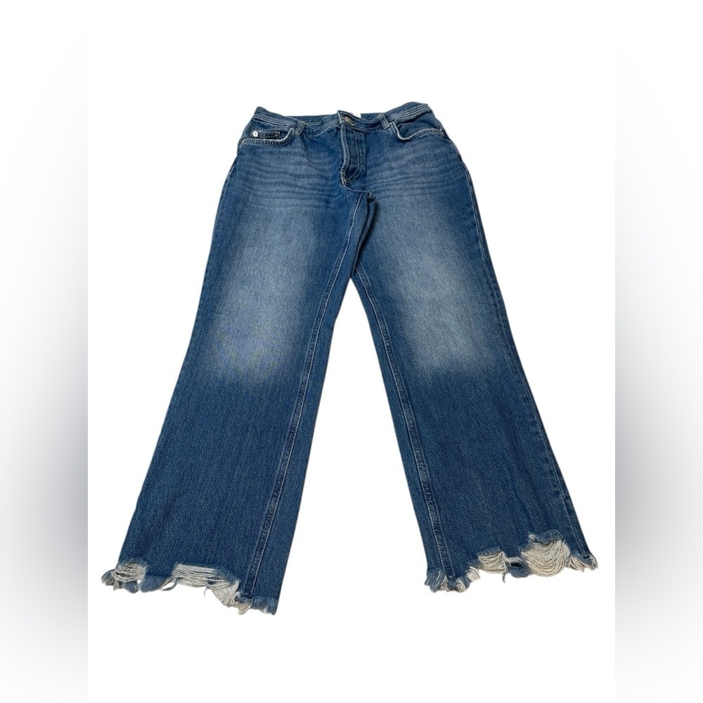 We the Free Twenty-Eight 28 Button Fly High Rise Straight Cropped Jeans Size 28